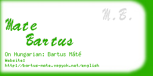 mate bartus business card