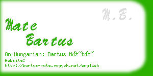 mate bartus business card